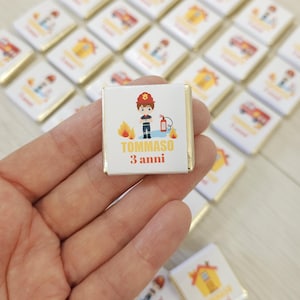 Cioccolatini segnaposto POMPIERE o VIGILE del fuoco, nascita, battesimo, compleanno, bambini, confetti, bomboniere, party kit pompiere
