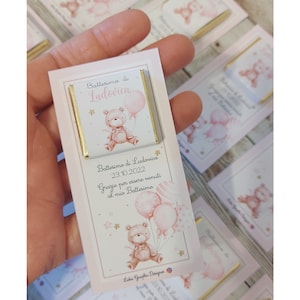 Cioccolatini segnaposto Orsetto, nascita, battesimo, comunione, compleanno, personalizzato, bambini, confetti, party kit orso, invito social