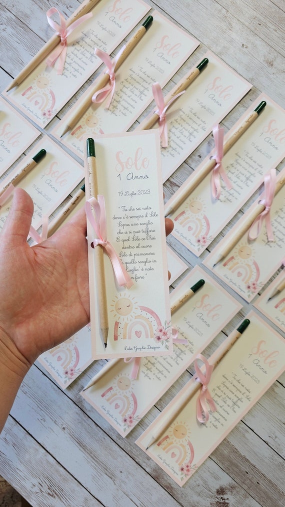 50 Segnalibri Arcobaleno Personalizzabili - Per Bomboniere Nascita, Battesimo E Compleanni
