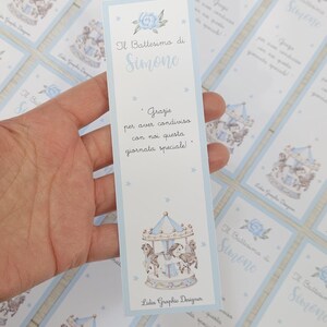 SEGNALIBRI bomboniera GIOSTRA CAROSELLO cavalli, nascita, compleanno, battesimo, comunione, cresima, matita piantabile, cioccolatini, rosa