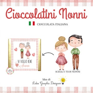 CIOCCOLATINI per la festa dei NONNI, nonna, nonno, bis nonna, regalo nipoti, segnalibro, matita, regalo di natale, compleanno, anniversario