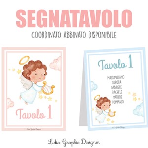 SEGNATAVOLO e segnaposto Angelo custode, nascita, battesimo, compleanno, comunione, cresima, bomboniera, Segnalibro, cioccolatini, tableau