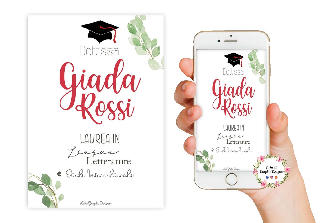 Invito festa laurea tag bomboniera laurea invito digitale - Etsy Italia