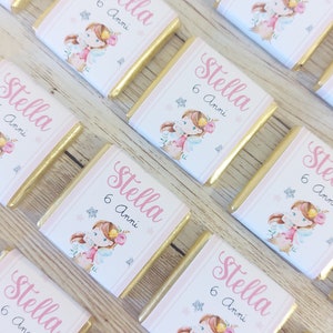 CIOCCOLATINI FATINE, nascita, battesimo, compleanno, segnaposto, bomboniera, party kit fate, principesse, 1 anno, 2 anni, 3 anni, 4 anni