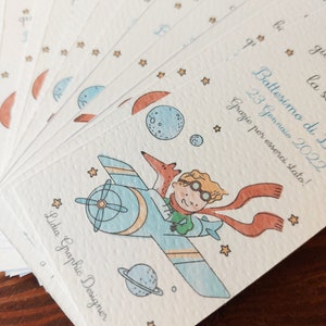 Segnalibro Battesimo Piccolo Principe - Personalizzati, 30 Pezzi, Cartoncino 300gr, Con Foro - Foto 7