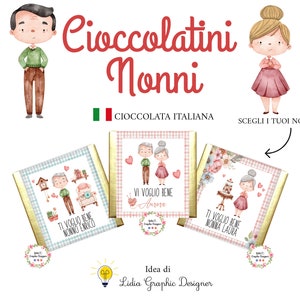 CIOCCOLATINI per la festa dei NONNI, nonna, nonno, bis nonna, regalo nipoti, segnalibro, matita, regalo di natale, compleanno, anniversario