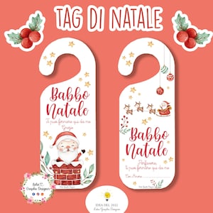 BABBO NATALE fermati qui tag porta, natale per bambini, Regalo, 2 anni, 3 anni, 4 anni, giochi di natale, idee di natale, party kit, vigilia