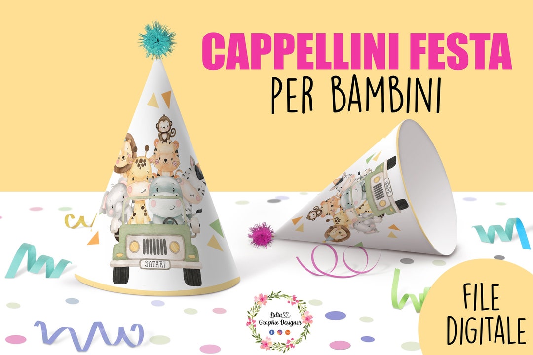 44 Cappellini Festa Con Pompon - Cappelli Di Carta Colorati Per Compleanni E Eventi - Foto 4