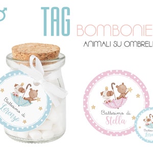 BIGLIETTINO Bomboniera per battesimo, Orsetto, Bambino, nascita, rosa e azzurro, comunione, cresima, orsetto, piccolo principe, arcobaleno,
