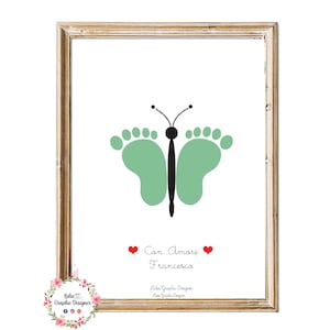 VADERDAG, mama, kinderhandafdruk, vlinder, papa cadeau-idee, papa verjaardag, kerstcadeau, mama cadeau, kinderen, Kerstmis