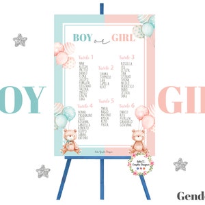 TABLEAU Gender reveal, maschio o femmina, bambino o bambina, idea regalo, quadretto nascita, festa a sorpresa, mamma, omaggio ospiti
