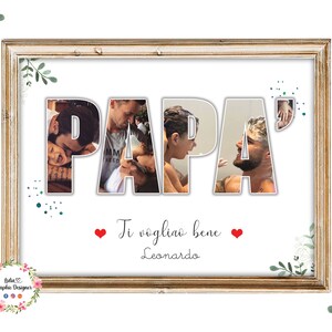 QUADRETTO idea regalo FESTA PAPà, regalo compleanno super papà, regalo personalizzato con foto e dedica babbo, regalo uomo, figlia, natale