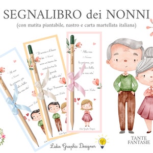 Segnalibri con matita, festa dei NONNI, nonna, nonno, bis nonna, regalo nipoti, cioccolatini, regalo di natale, compleanno, anniversario