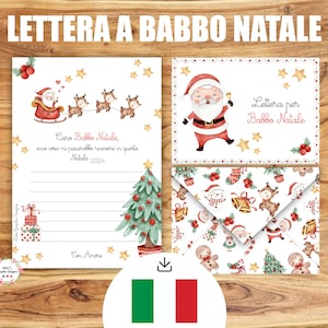 Kit letterina babbo natale, "Caro Babbo Natale", Idea regalo natale, tovaglietta colazione natale, cioccolatini natale, natale 2024, renne