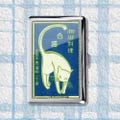 White Cat Cigarette Case Art Deco Vintage Metal Joint Holder Zigarettenetui Nouveau Style Storage Box