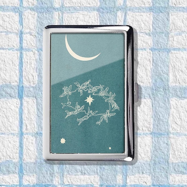 The Olive Fairy Book Cigarette Case Art Deco Vintage Metal Joint Holder Zigarettenetui Nouveau Style Storage Box