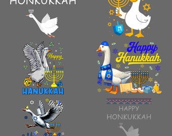 Happy Honkukkah Goose PNG – Funny Jewish Holiday Clipart, Hanukkah Digital Download, Festival of Lights Sublimation