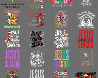 Jesus Is The Reason PNG – Christian Christmas Holiday Faith Quote Clipart, Religious Sublimation Digital Download