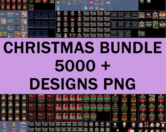 5000+ Christmas Bundle PNG – Retro Farmhouse Christmas Clipart, Rustic Vintage Holiday Sublimation