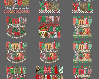 Family Christmas 2025 Making Memories PNG, Funny Holiday Group Men Women Clipart, Sublimation Digital Download