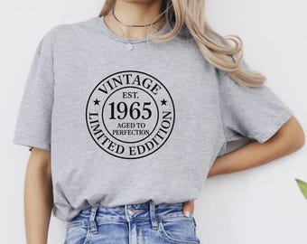 T-shirt Vintage Humour '1965 Pièces D'origine' - Idée Cadeau 60 Ans En 2025 Pour Homme