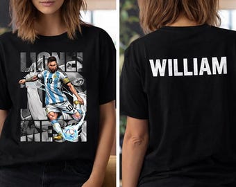 Diseño de camiseta de Messi, sublimación de cómic de Lionel Messi, camiseta gráfica de fútbol, camiseta de Messi