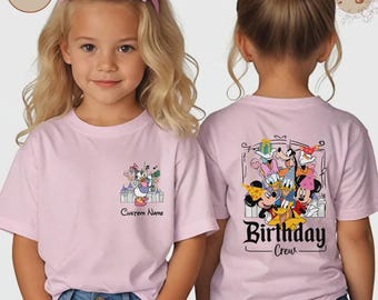 Camiseta de cumpleaños personalizada de Disney, camiseta de cumpleaños de Mickey y sus amigos, camiseta de cumpleaños familiar a juego, camiseta de cumpleaños de Disney
