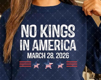 Camiseta "No Kings in America" del 28 de marzo de 2026 / Camiseta de protesta patriótica