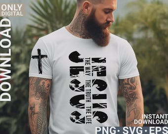 Camiseta Jesús El Camino La Verdad La Vida, Camiseta Cristiana, Camiseta con Versículo Bíblico Juan 14:6, Camiseta de Fe, Regalo Religioso, Sudadera de Jesús