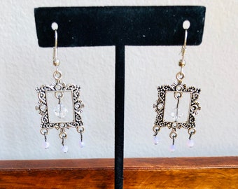 Silver Chandelier Earrings, Statement Earrings, Crystal Chandelier Earrings, Bollywood Style, Indian Inspired Jewelry, Gift for her