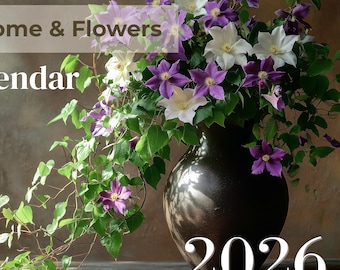 2026 Retro 90s Floral Wall Calendar 14" x 11.5"