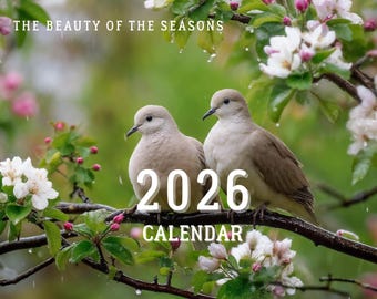 Naturväggkalender 2026 – Trädgårds-, gårds- och djurfotografi, 12 månader 28x21 cm