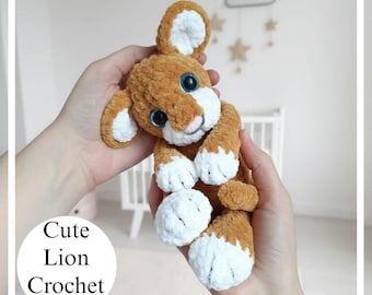 Lion Amigurumi Crochet Pattern, Plush Tiger Toy (PDF Download)