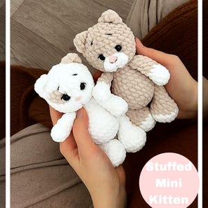 Crochet Plush Kitten Pattern, Amigurumi Kitten Crochet Pattern PDF, Easy Mini Cat Toy Tutorial, Soft Plush Stuffed Animal, DIY Handmade Gift