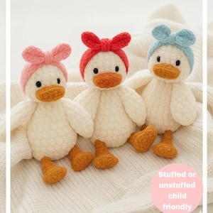 Haakpatroon eend, haakpatroon gevulde of ongevulde eend, schattig handgemaakt speelgoed of decoratie, gehaakt speelgoed