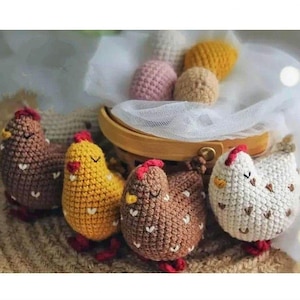 Amigurumi Chicken and Egg Crochet Pattern, Farmhouse Decor, DIY Plush (PDF Download)