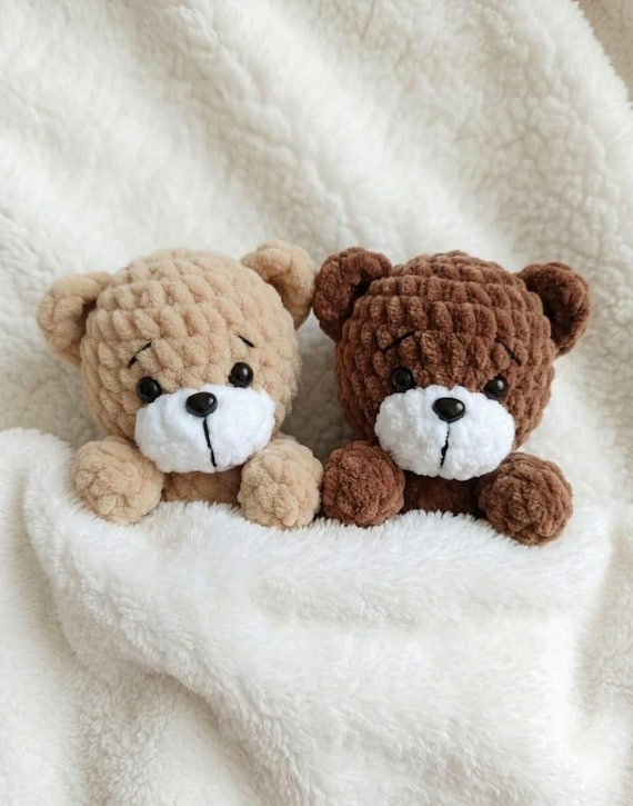 Cute Teddy Bear Amigurumi Crochet Pattern PDF | Small Plush Toy DIY Tutorial | Stuffed Animal Handmade Doll Digital Download, Chubby teddy