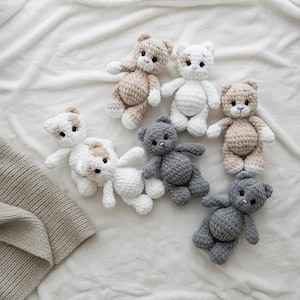 Crochet Cat Plush Toy, Handmade Stuffed Animal, Nursery Decor