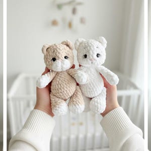 Patron peluche chaton au crochet, modèle PDF au crochet chaton amigurumi, tutoriel facile de mini chat, peluche douce, cadeau fait main bricolage