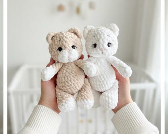 Crochet Plush Kitten Pattern, Amigurumi Kitten Crochet Pattern PDF, Easy Mini Cat Toy Tutorial, Soft Plush Stuffed Animal, DIY Handmade Gift