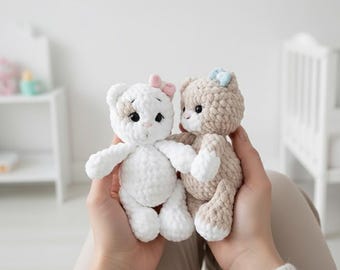 Gatito de peluche de ganchillo, amigurumi, decoración para habitación infantil (patrón en PDF)
