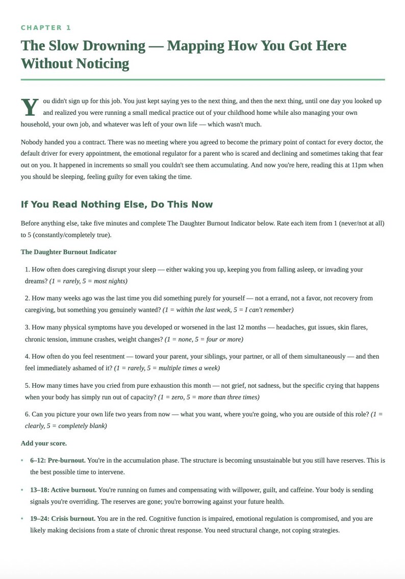 Caregiver Burnout Guide for Daughters — When You're the Only One Showing Up (Instant Download PDF) image 4