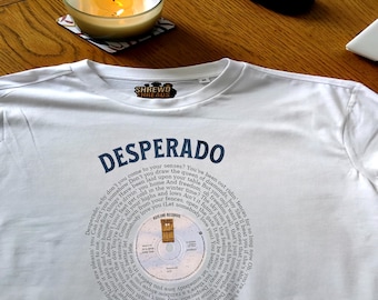 Eagles Desperado Unisex Vinyl Lyric T-Shirt