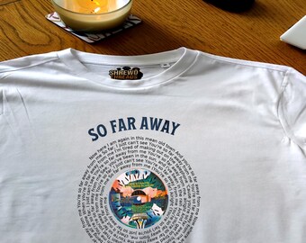 Dire Straits So Far Away Vinyl Lyric T-Shirt
