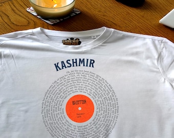 Led Zeppelin Kashmir Unisex Vinyl Lyric T-Shirt