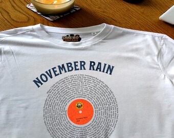 November Rain Unisex Vinyl Lyric T-Shirt