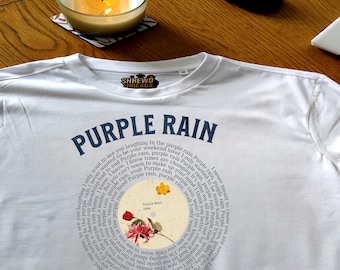 Prince Purple Rain Unisex Vinyl Lyric T-Shirt
