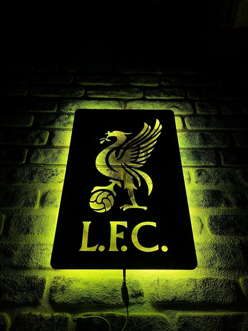 Liverpool FC Lighted Sign, Liverpool FC Wall Decor, Liverpool FC Wall ...