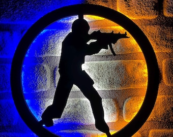 Counter-Strike Decor Lighted Sign, Counter-Strike Decor Wall Decor, Gaming Room Decor, CS-GO Fan Gift, Christmas Gift
