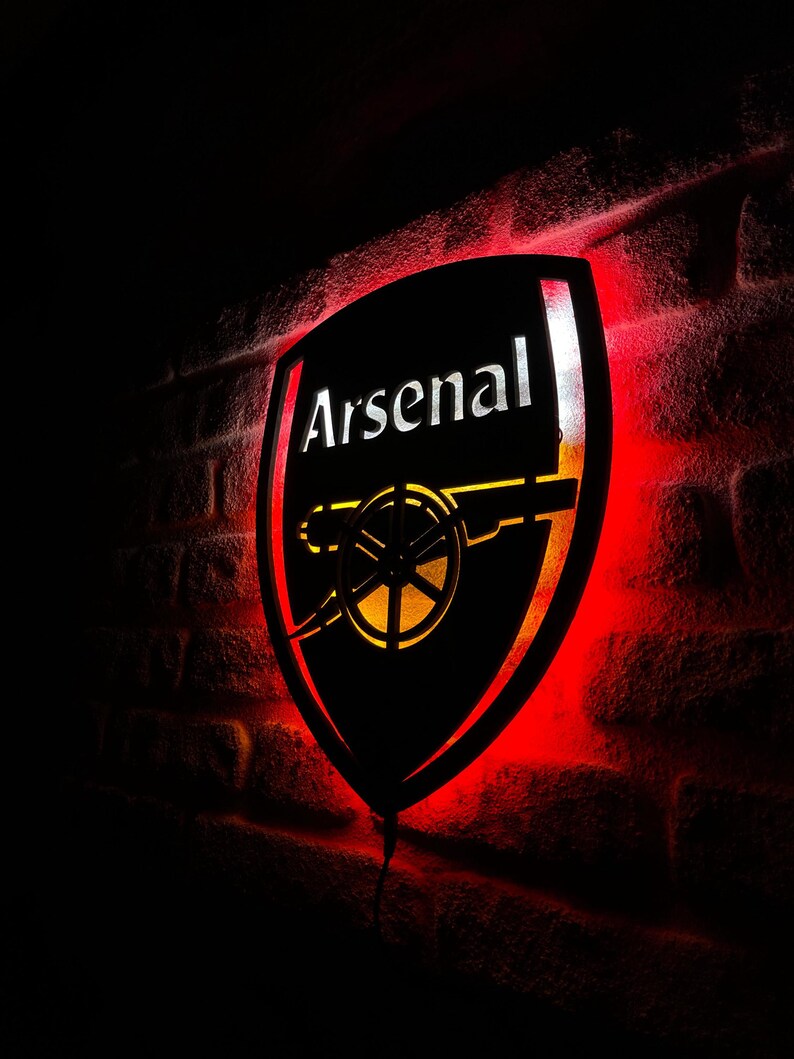 Arsenal FC Lighted Sign, Arsenal FC Wall Decor, Arsenal FC Wall Hanging ...